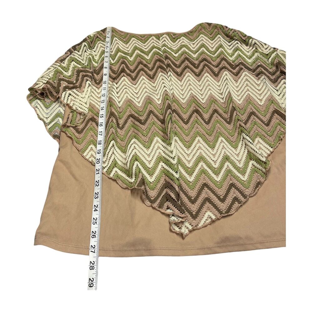 Jade Moon Blouse Top Women's 2X Brown Multi Printed Round Neck Pullover - Picture 6 of 6